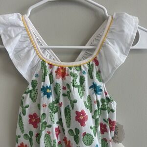 Mudpie Girls Desert Cactus‎ Bloom Flutter Sleeve dress NWT Girls Size 5T Summer